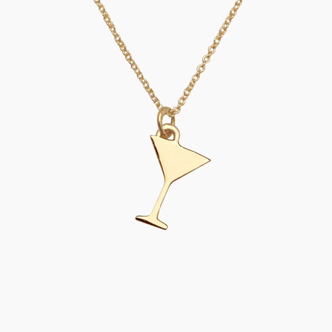 Martini Glass Necklace in 14k Gold