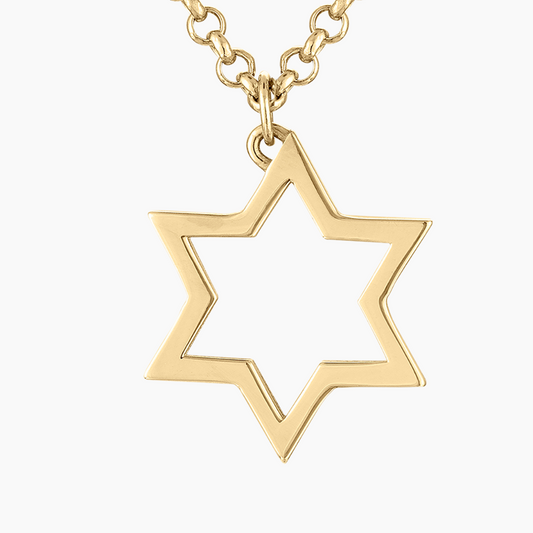 BIG Star of David Necklace in 14k Gold - Mazi New York jewelry