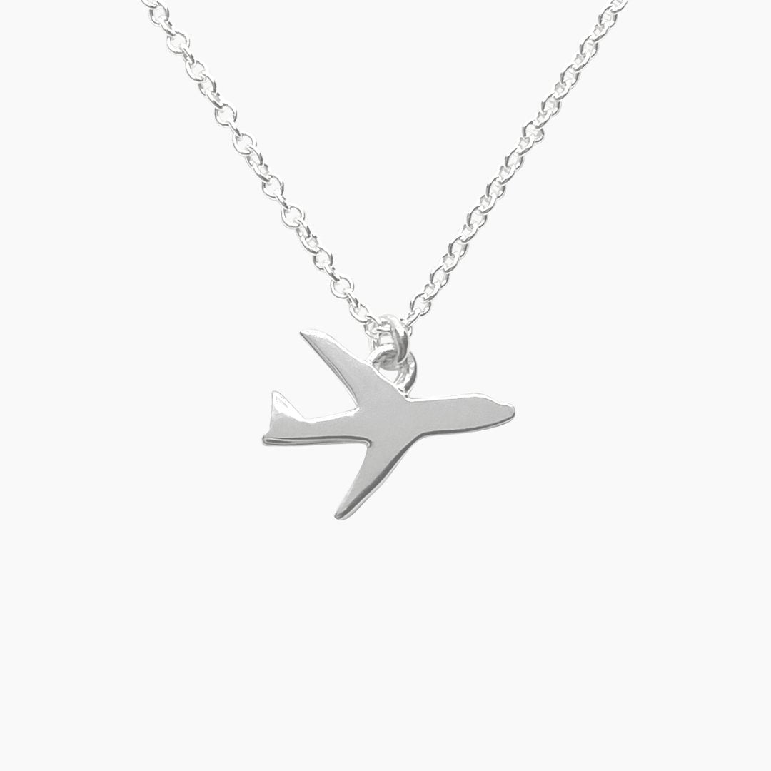 Airplane Necklace in Sterling Silver - Mazi New York-jewelry