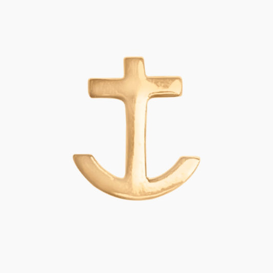 Anchor Earring in 14k Gold (single earring) - Mazi New York-jewelry
