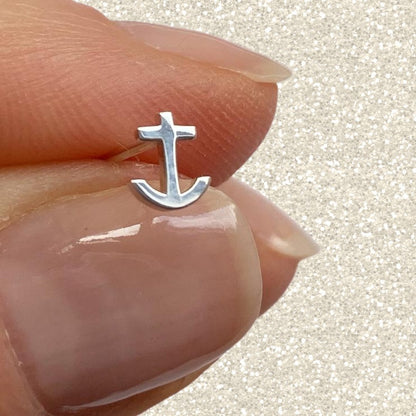 Anchor Earring in Sterling Silver (single earring) - Mazi New York-jewelry