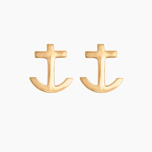 Anchor Earrings in 14k Gold - Mazi New York-jewelry