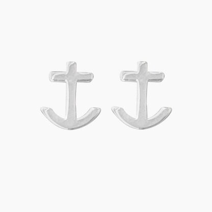 Anchor Earrings in Sterling Silver - Mazi New York-jewelry