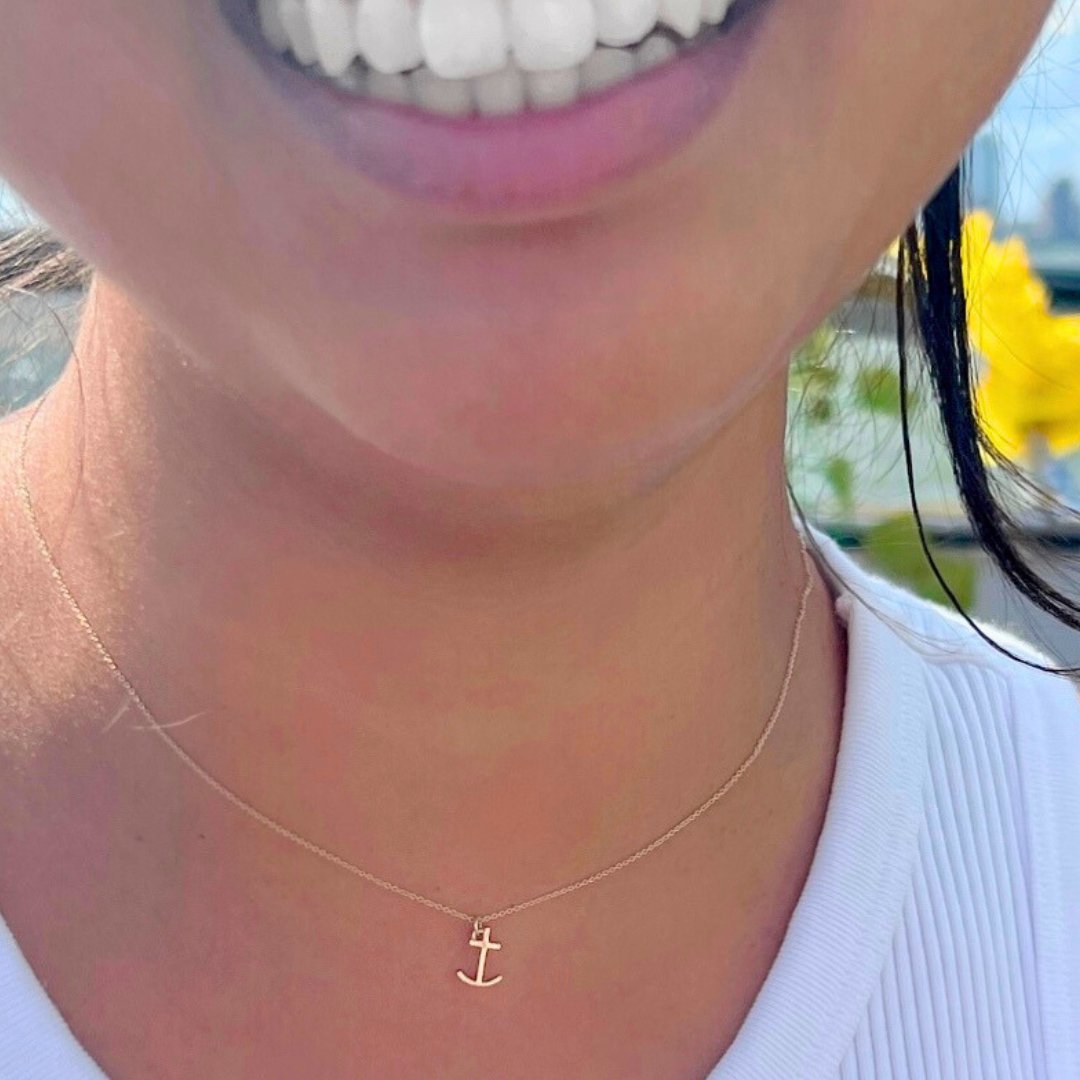 Anchor Necklace in 14k Gold - Mazi New York-jewelry