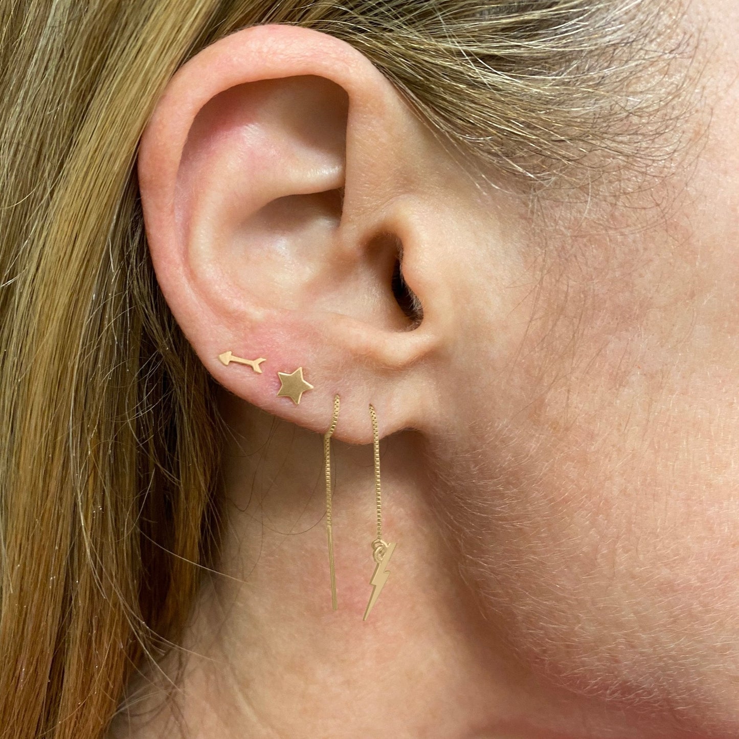 Arrow Earring in 14k Gold (single earring) - Mazi New York-jewelry