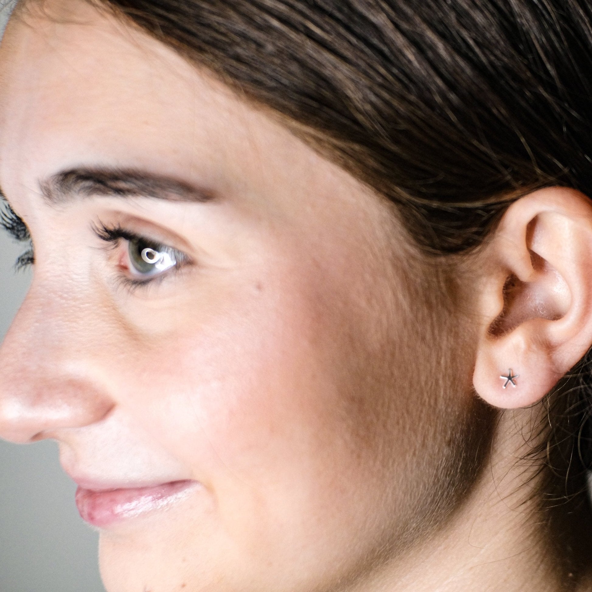 Asterisk Earring in Sterling Silver (single earring) - Mazi New York-jewelry