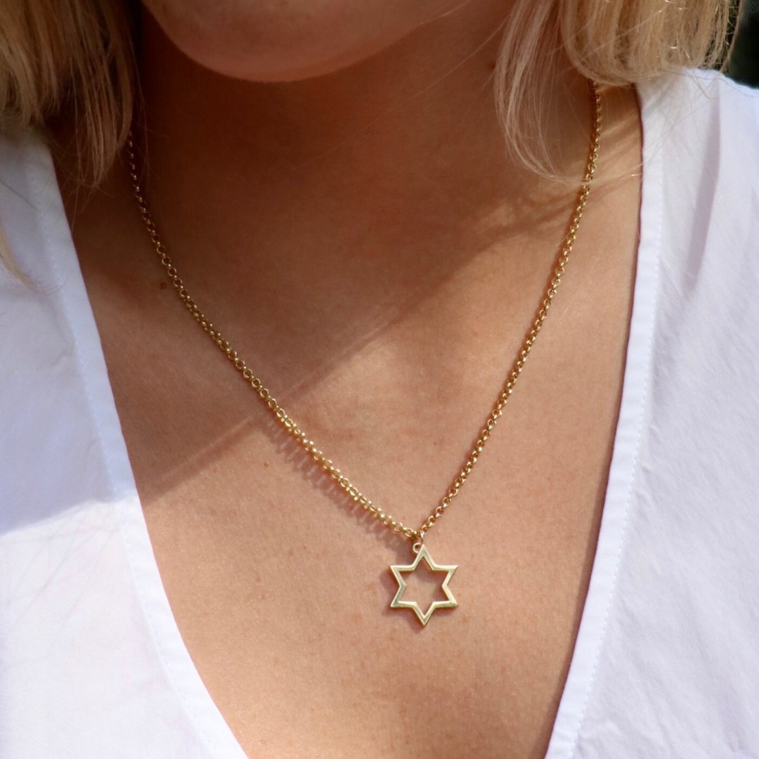 BIG Star of David Necklace in 14k Gold - Mazi New York - jewelry