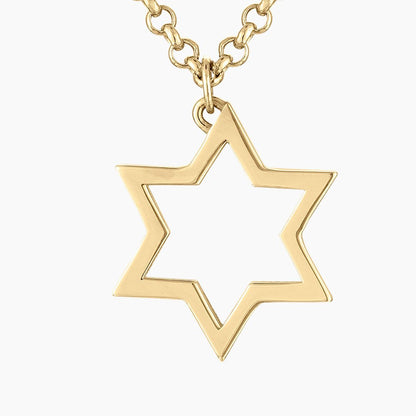 BIG Star of David Necklace in 14k Gold - Mazi New York - jewelry