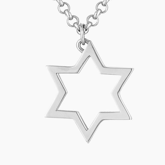 Large Star of David Necklace in Sterling Silver - Mazi New York Jewelry