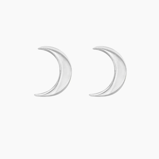 Silver Crescent Moon Earrings | Mazi New York Jewelry