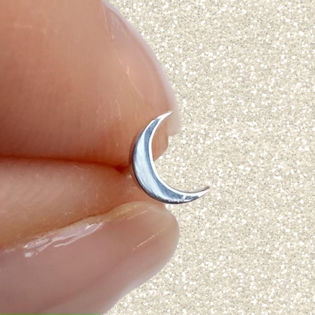 Silver Crescent Moon Earrings | Mazi New York Jewelry