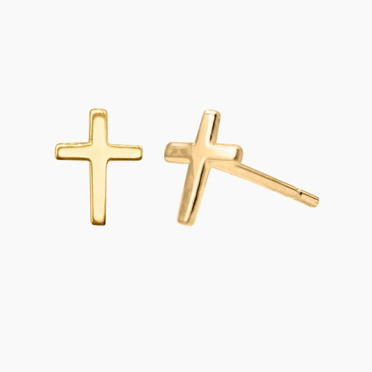 Cross Earrings in 14k Gold - Mazi New York-jewelry