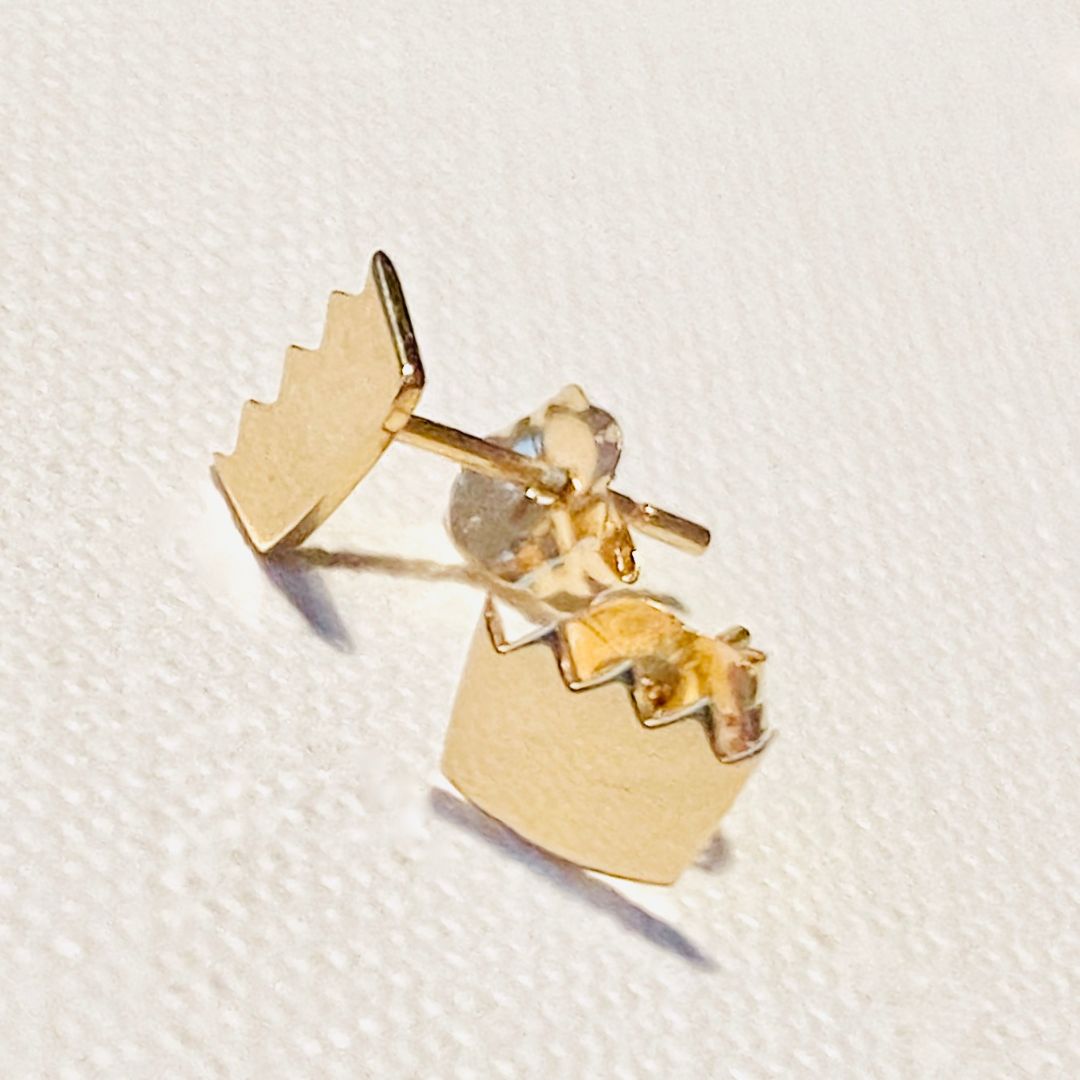 Crown Earrings in 14k Gold - Mazi New York-jewelry