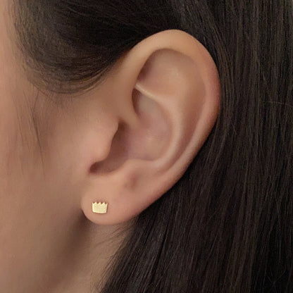 Crown Earrings in 14k Gold - Mazi New York-jewelry