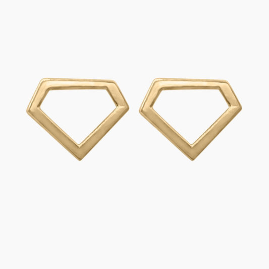 "Diamond" Stud Earrings in 14k Gold - Mazi New York-jewelry