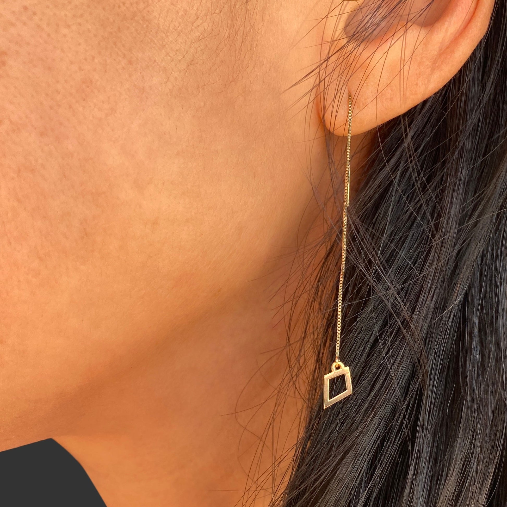 Kite Threader Earring in 14k Gold (single earring) - Mazi New York-jewelry