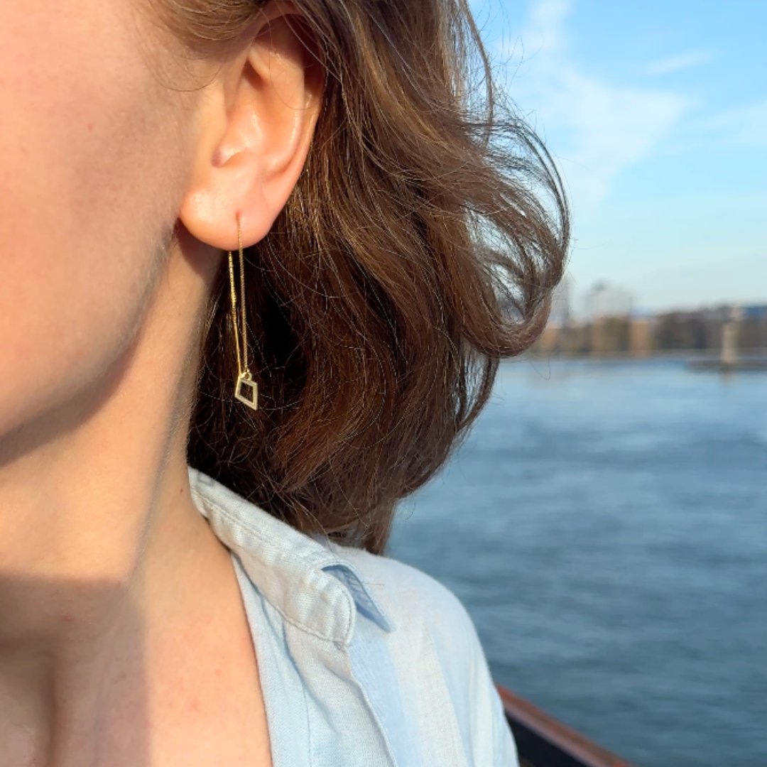 Kite Threader Earring in 14k Gold (single earring) - Mazi New York - jewelry