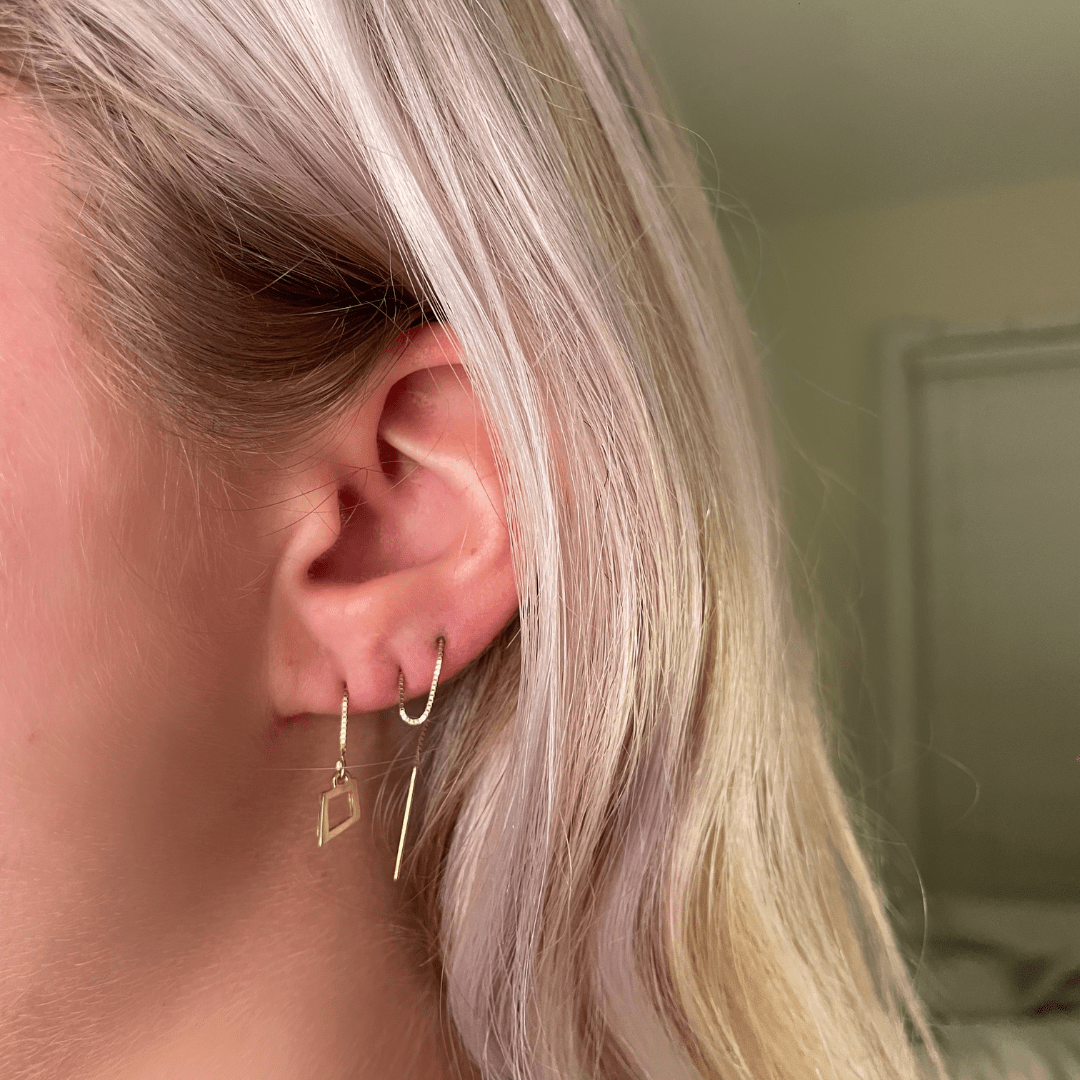 Kite Threader Earring in 14k Gold (single earring) - Mazi New York - jewelry