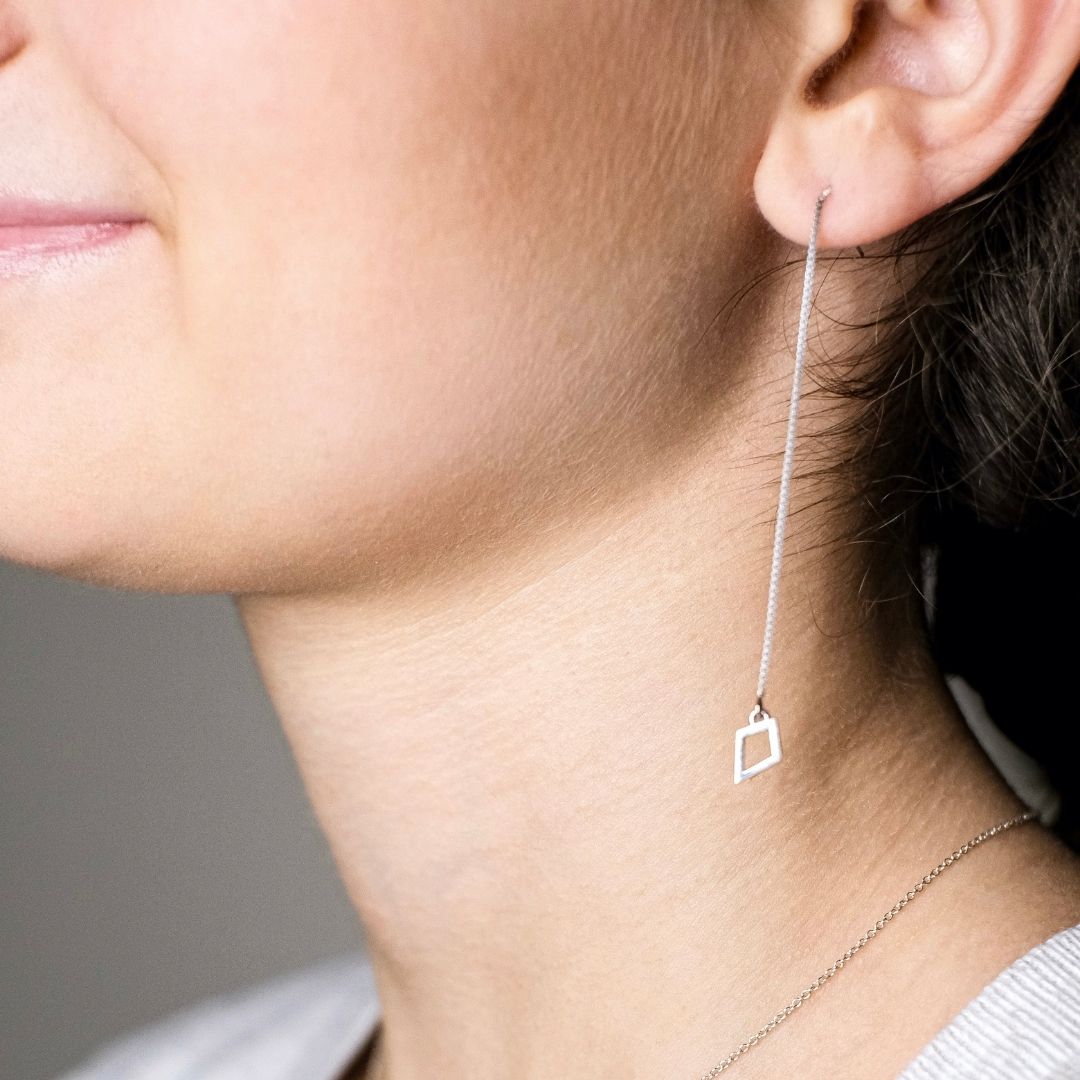 Kite Threader Earring in Sterling Silver (single earring) - Mazi New York-jewelry