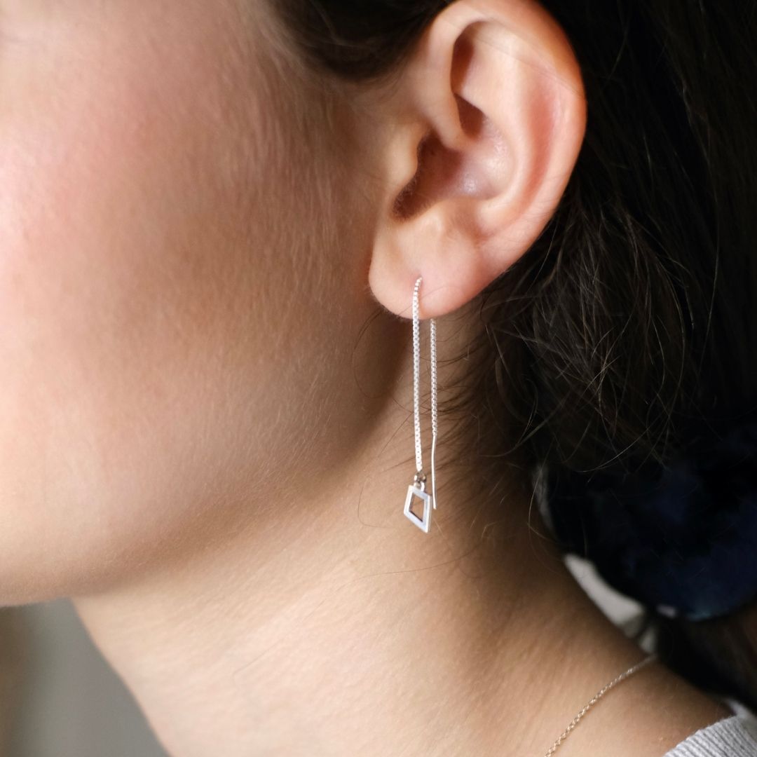 Kite Threader Earrings in Sterling Silver - Mazi New York-jewelry