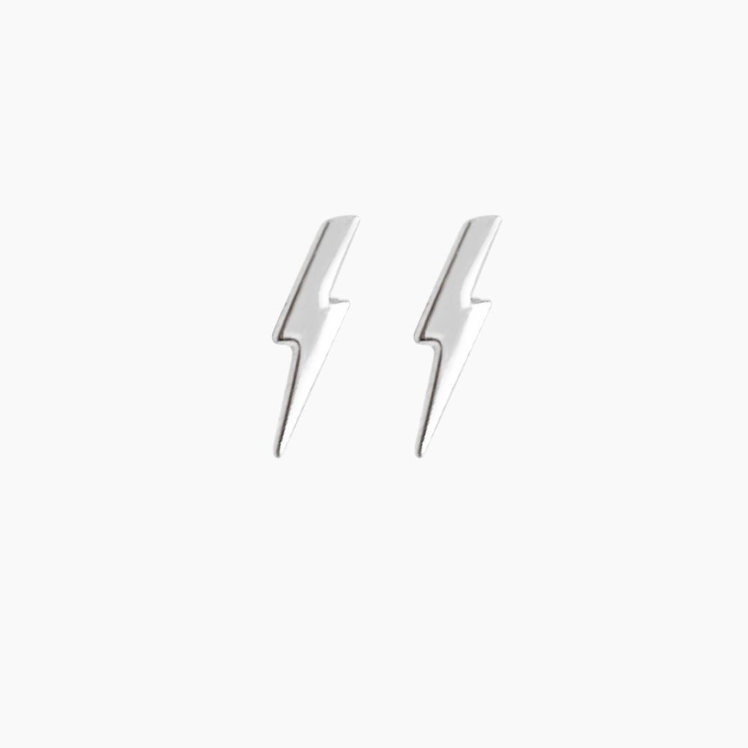 Lightning Bolt Earrings in Sterling Silver - Mazi New York-jewelry