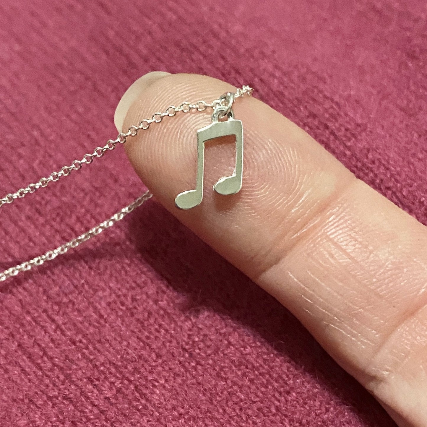 Musical Note Necklace in Sterling Silver - Mazi New York-jewelry