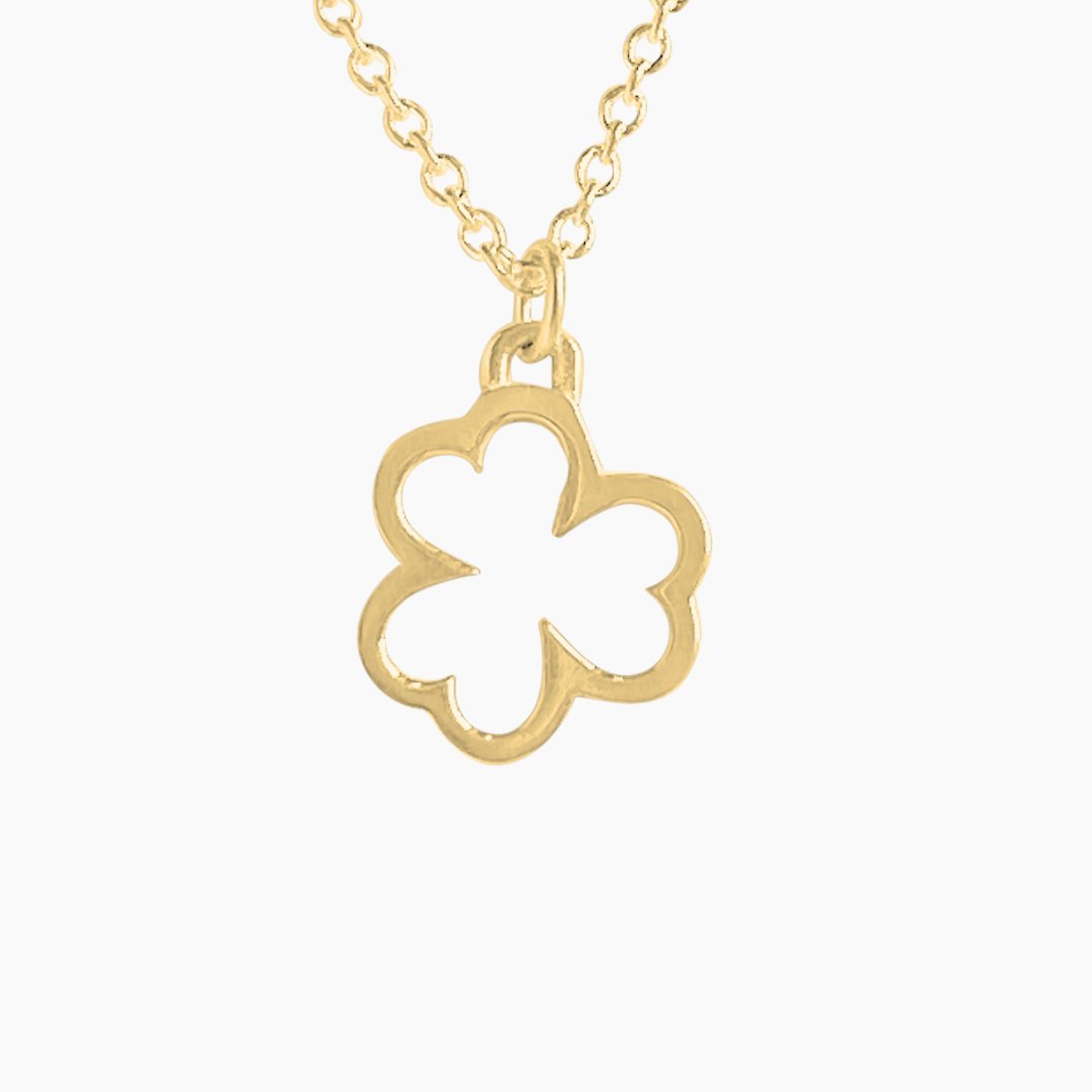 Open Shamrock Necklace in 14k Gold - Mazi New York-jewelry