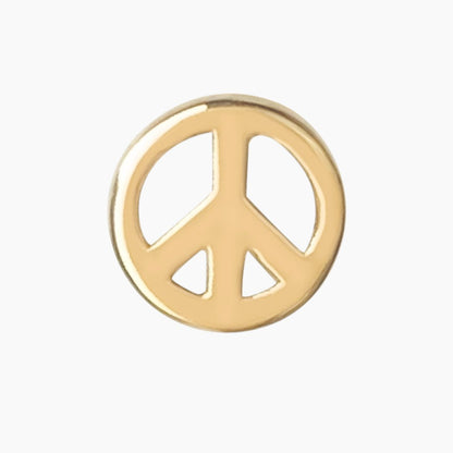 Peace Symbol Earring in 14k Gold (single earring) - Mazi New York-jewelry