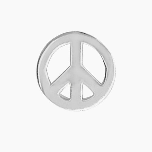 Peace Symbol Earring in Sterling Silver (single earring) - Mazi New York-jewelry