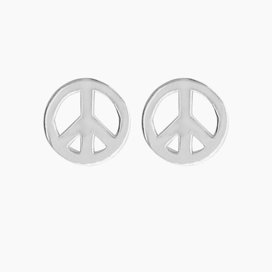 Peace Symbol Earrings in Sterling Silver - Mazi New York-jewelry