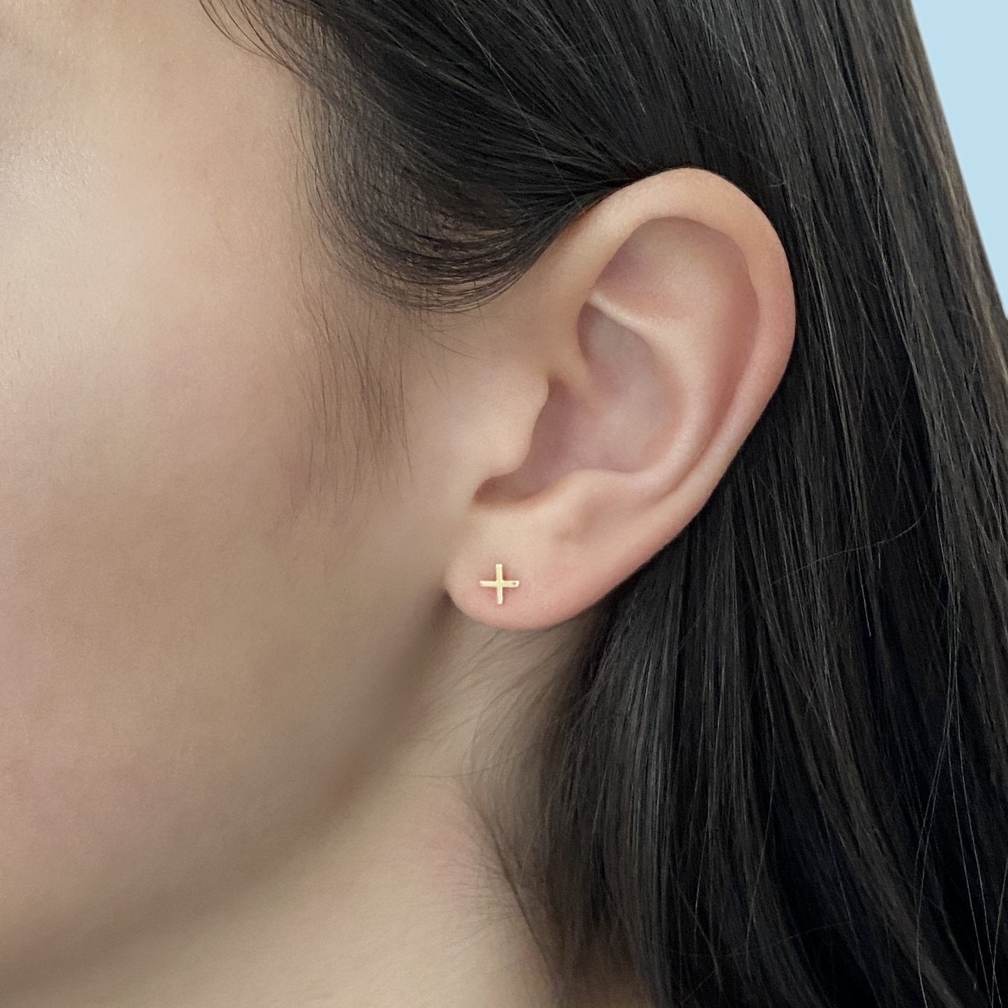 Positive Earring in 14k Gold (single earring) - Mazi New York-jewelry