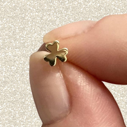 Shamrock Earring in 14k Gold (single earring) - Mazi New York-jewelry