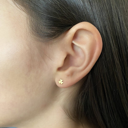 Shamrock Earring in 14k Gold (single earring) - Mazi New York-jewelry