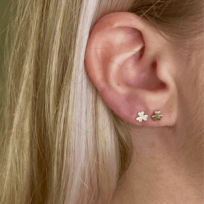 Shamrock Earring in 14k Gold (single earring) - Mazi New York - jewelry