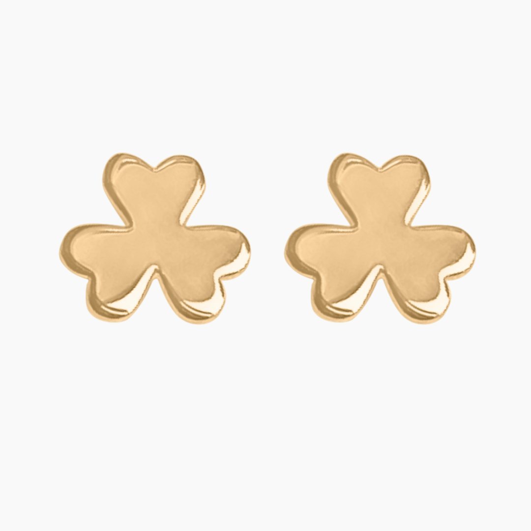 Shamrock Earrings in 14k Gold - Mazi New York-jewelry