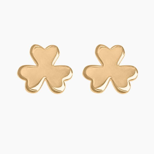 Shamrock Earrings in 14k Gold - Mazi New York-jewelry