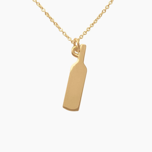 Wine Bottle Necklace in 14k Gold - Mazi New York-jewelry